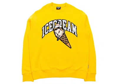 Pre-owned Ice Cream Men's  Cherry On Top Crew Sweater In Yellow/solar