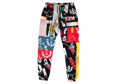 Pre-owned Ice Cream Men's  Coalition Sweatpants In Black/print