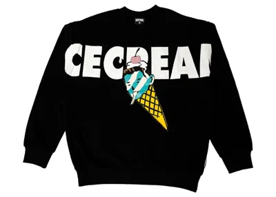 Pre-owned Ice Cream Men's  Cone Head Crew Sweater In Black
