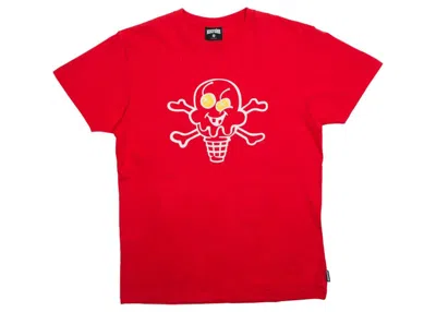 Pre-owned Ice Cream Men's  Cones And Bones Tee Shirt In Red