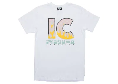 Pre-owned Ice Cream Men's  Flame On Tee Shirt In White