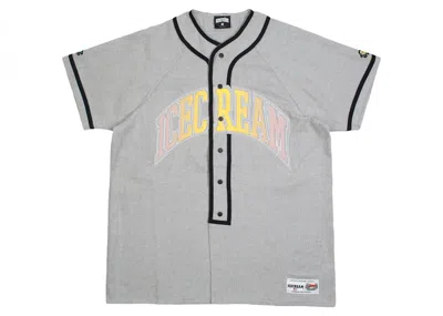 Pre-owned Ice Cream Men's  Play Ball Knit Jersey Tee Shirt In Gray