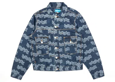 Pre-owned Ice Cream Men's  X Vandy All Over Denim Jacket In Jacquard Indigo