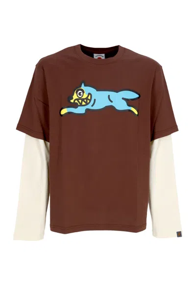 Ice Cream Men's Long Sleeved Running Dog Layered L/s T-shirt Brown