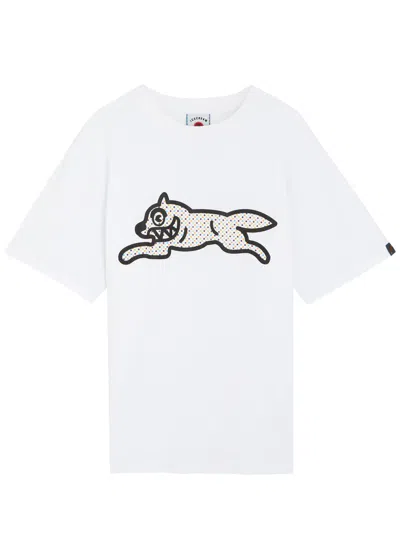 Ice Cream Polka Dot Running Dog Printed Cotton T-shirt