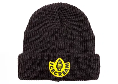 Pre-owned Ice Cream Rubber Knit Beanie In Black