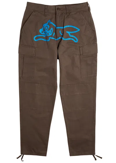Ice Cream Running Dog Cotton Cargo Trousers In Brown