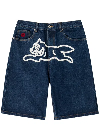 Ice Cream Running Dog Denim Shorts In Indigo