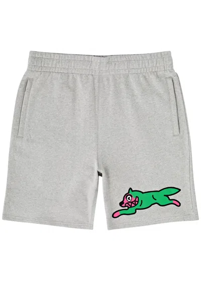 Ice Cream Running Dog Printed Cotton Shorts In Grey