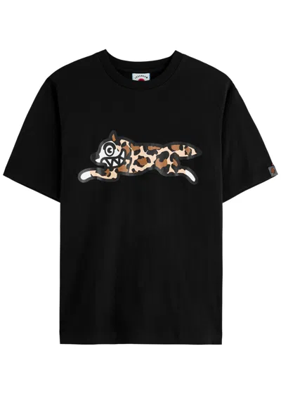 Ice Cream Running Dog Printed Cotton T-shirt In Black