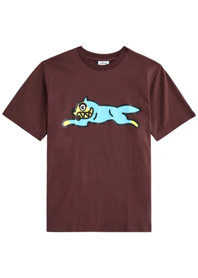 Ice Cream Running Dog Printed Cotton T-shirt In Brown