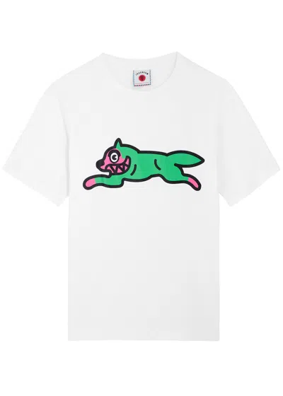 Ice Cream Running Dog Printed Cotton T-shirt In White
