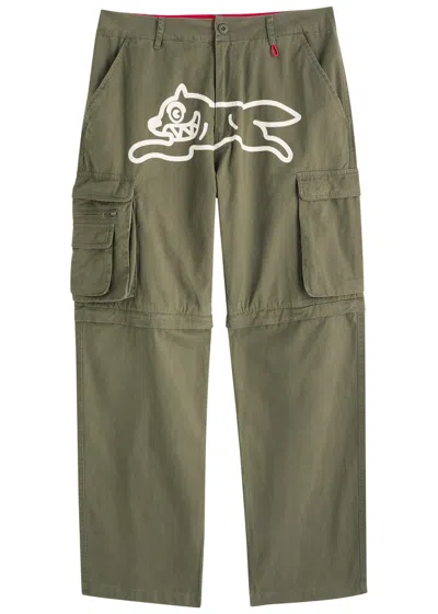 Ice Cream Running Dog Zip-off Shorts Twill Cargo Trousers In Khaki