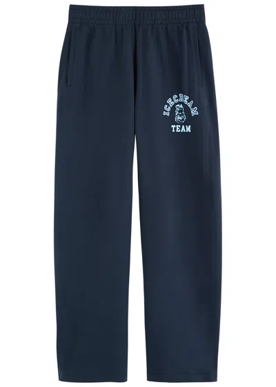 Ice Cream Team Printed Cotton Sweatpants In Navy