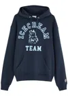 Ice Cream Team Printed Hooded Cotton Sweatshirt In Navy