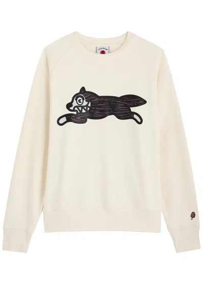 Ice Cream Woodgrain Running Dog Cotton Sweatshirt In Ecru