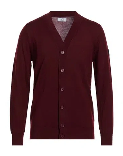 Ice Iceberg Man Cardigan Burgundy Size Xxl Wool In Brown