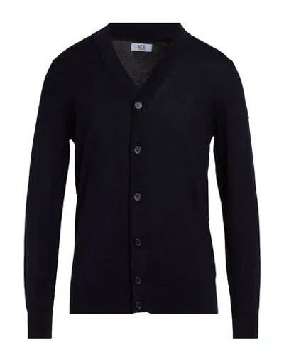 Ice Iceberg Man Cardigan Navy Size Xl Wool In Blue