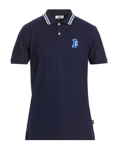 Ice Iceberg Man Polo Shirt Navy Size Xl Cotton In Blue