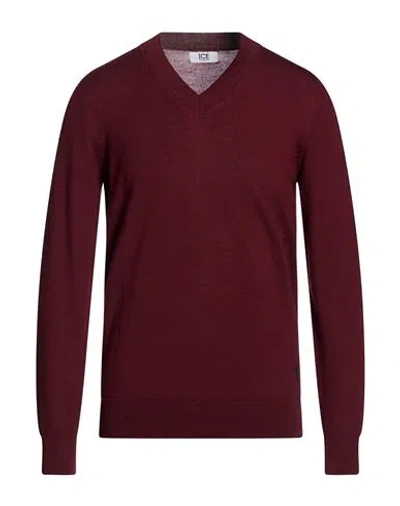 Ice Iceberg Man Sweater Burgundy Size Xl Wool