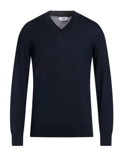 Ice Iceberg Man Sweater Navy Size Xxl Wool In Black