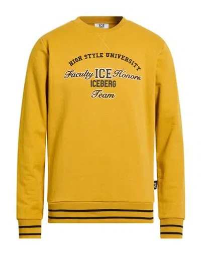 Ice Iceberg Man Sweatshirt Marigold Size Xxl Cotton, Polyester In Yellow