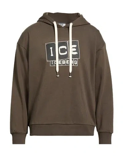 Ice Iceberg Man Sweatshirt Military Green Size Xl Cotton, Polyester In Brown