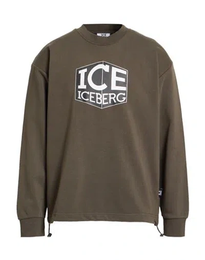 Ice Iceberg Man Sweatshirt Military Green Size Xxl Cotton, Polyester