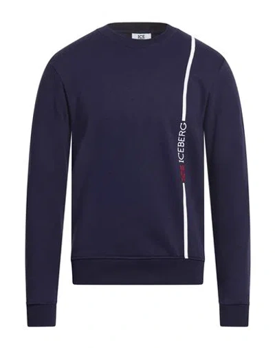 Ice Iceberg Man Sweatshirt Navy Size Xxl Cotton In Blue