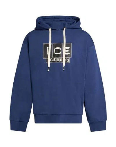 Ice Iceberg Man Sweatshirt Navy Size Xxl Cotton, Polyester In Blue