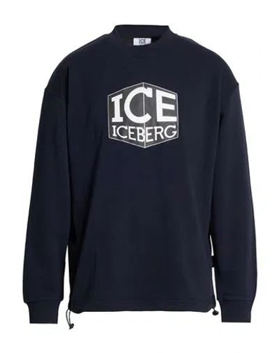Ice Iceberg Man Sweatshirt Navy Size Xxl Cotton, Polyester In Multi