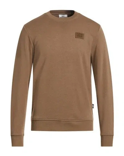 Ice Iceberg Man Sweatshirt Taupe Size Xxl Cotton In Brown
