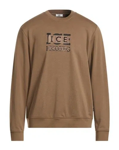 Ice Iceberg Man Sweatshirt Taupe Size Xxl Cotton, Viscose In Brown