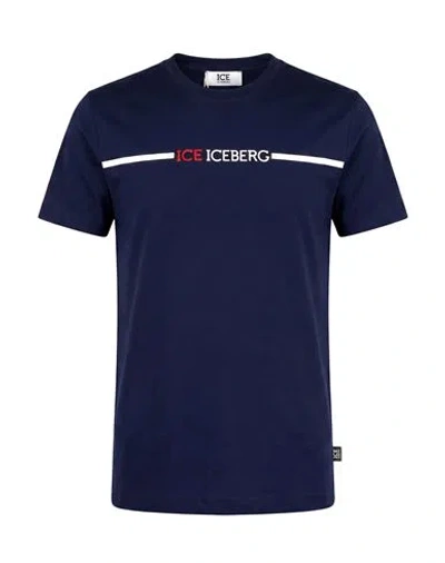 Ice Iceberg Man T-shirt Navy Size S Cotton In Blue