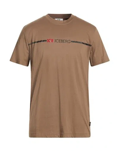 Ice Iceberg Man T-shirt Taupe Size Xxl Cotton In Brown