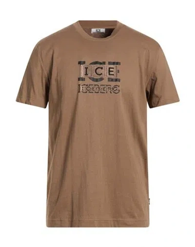 Ice Iceberg Man T-shirt Taupe Size Xxl Cotton In Brown