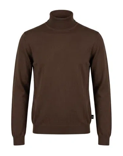 Ice Iceberg Man Turtleneck Dark Brown Size M Cotton, Elastane