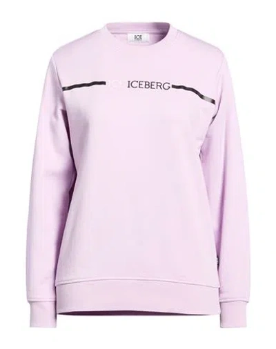 Ice Iceberg Woman Sweatshirt Lilac Size Xl Cotton In Pink
