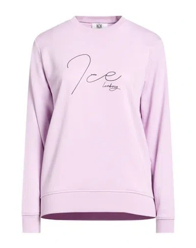Ice Iceberg Woman Sweatshirt Lilac Size Xl Cotton In Pink