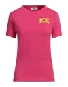 Ice Iceberg Woman T-shirt Fuchsia Size S Cotton, Elastane In Pink