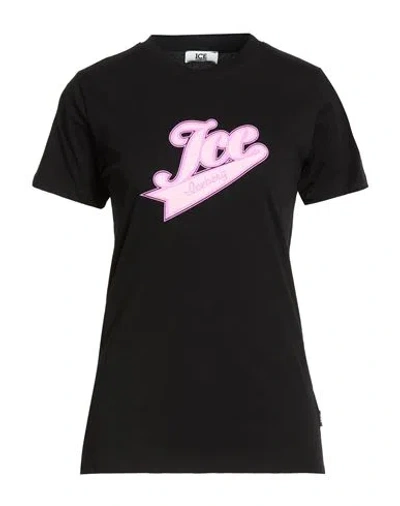 Ice Iceberg Woman T-shirt Black Size S Cotton