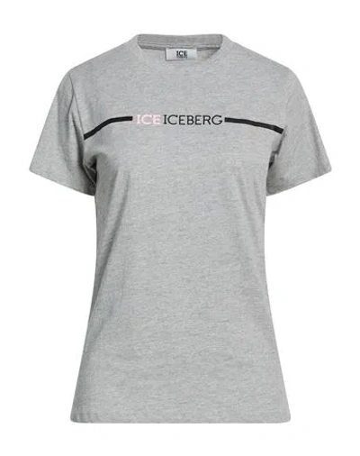 Ice Iceberg Woman T-shirt Grey Size Xl Cotton In Gray