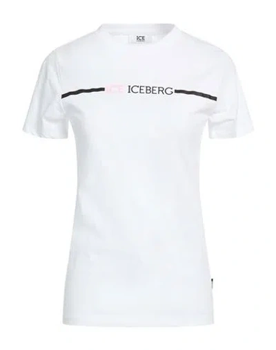 Ice Iceberg Woman T-shirt White Size L Cotton