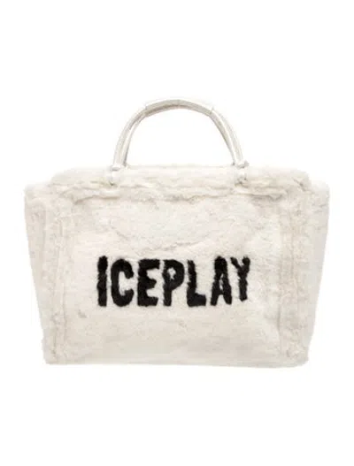 Pre-owned Ice Play Faux Fur Tote In Neutrals
