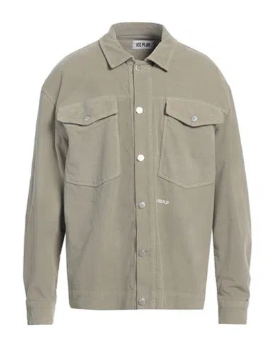 Ice Play Man Shirt Sage Green Size 3xl Cotton, Elastane