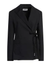 Ice Play Woman Blazer Black Size 10 Cotton, Linen