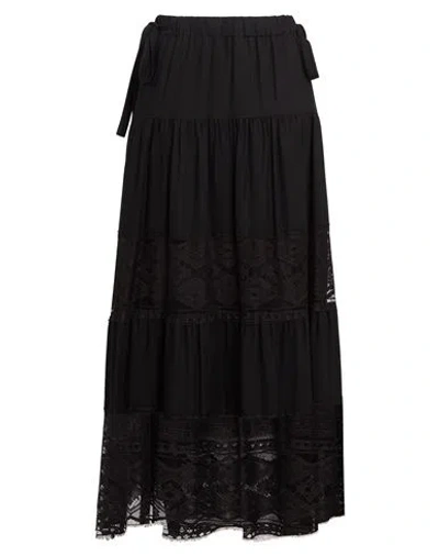 Ice Play Woman Maxi Skirt Black Size 4 Viscose, Polyester