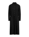 Ice Play Woman Midi Dress Black Size 6 Cotton