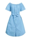 Ice Play Woman Midi Dress Light Blue Size 10 Cotton