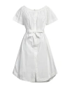 Ice Play Woman Midi Dress White Size 10 Cotton In White
